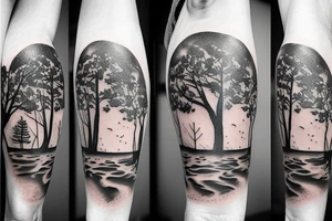 Beach and forest tattoo tattoo idea