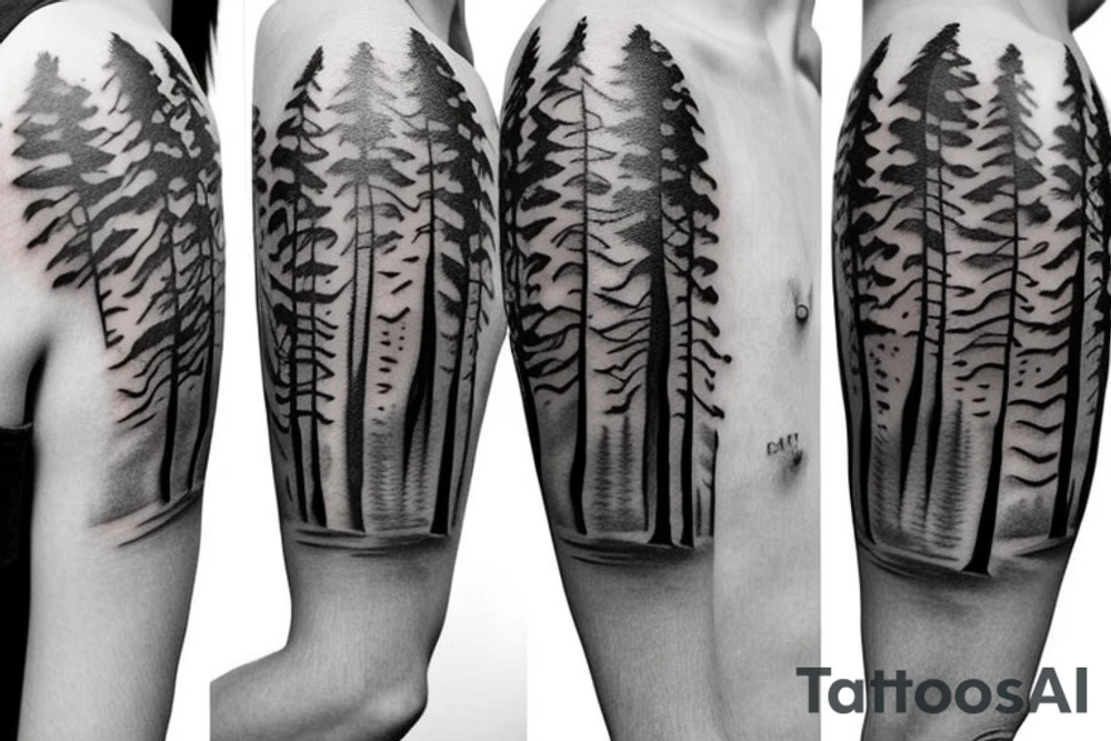 Beach and forest tattoo tattoo idea
