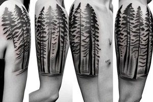 Beach and forest tattoo tattoo idea