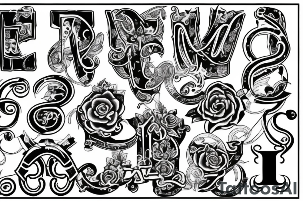 Intertwines initials MG tattoo idea