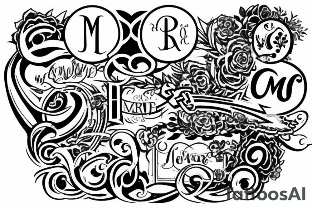 Intertwines initials MG tattoo idea