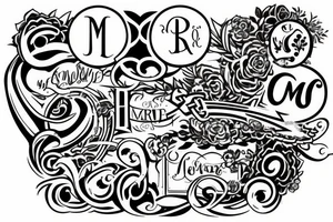 Intertwines initials MG tattoo idea