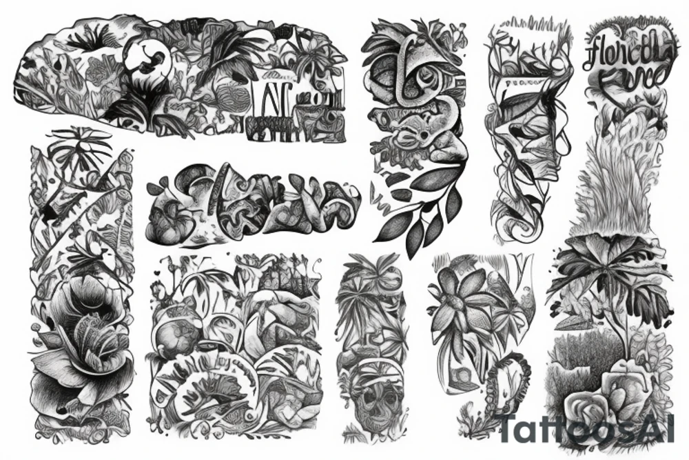 Florida beach and incorporated a Forrest tattoo idea