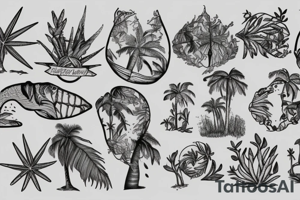 Florida beach and incorporated a Forrest tattoo idea