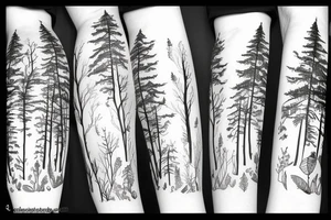 Hiking forest tattoo idea