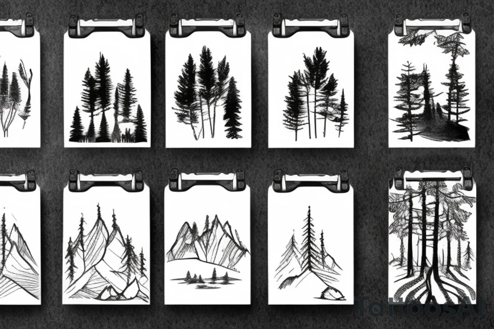 Hiking forest tattoo idea