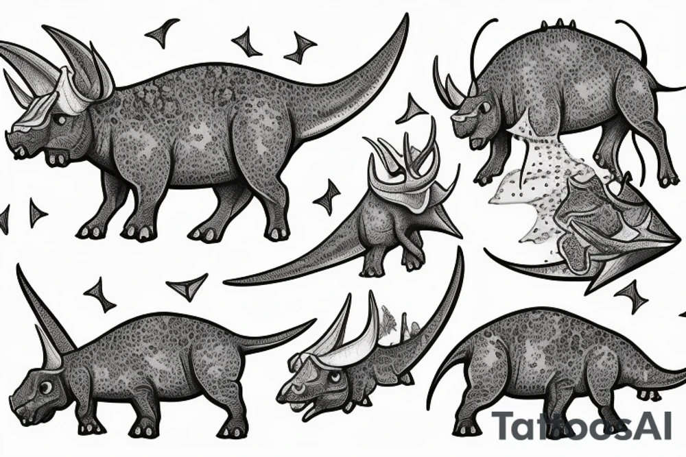 triceratops with Michael cera tattoo idea