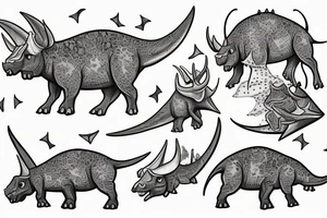 triceratops with Michael cera tattoo idea