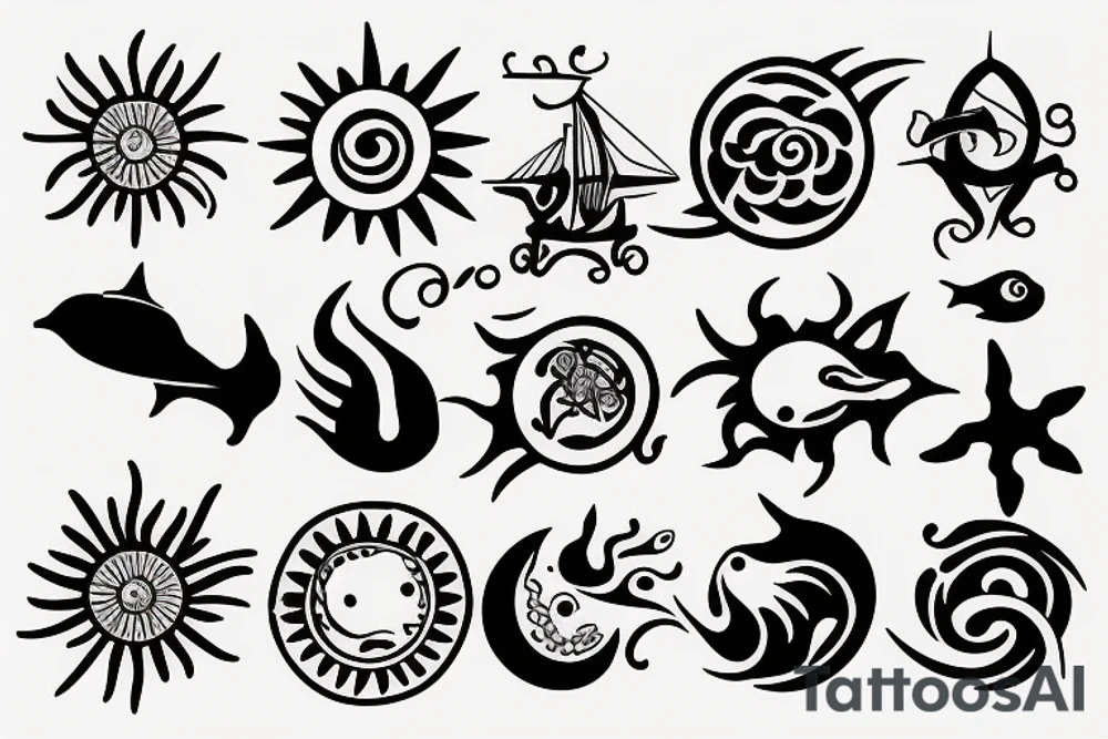 in the middle of the sun is the sea tattoo idea