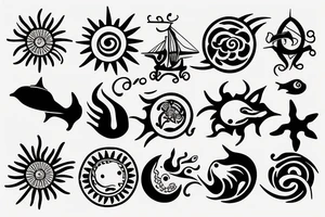 in the middle of the sun is the sea tattoo idea