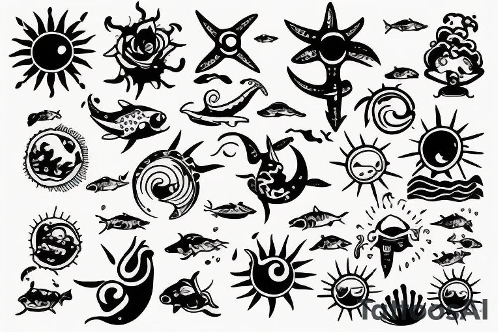 in the middle of the sun is the sea tattoo idea