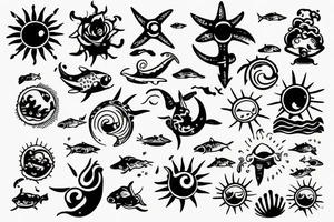 in the middle of the sun is the sea tattoo idea