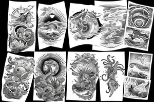 in the middle of the sun is the sea tattoo idea