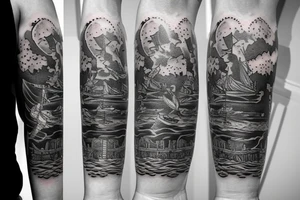 in the middle of the sun is the sea tattoo idea