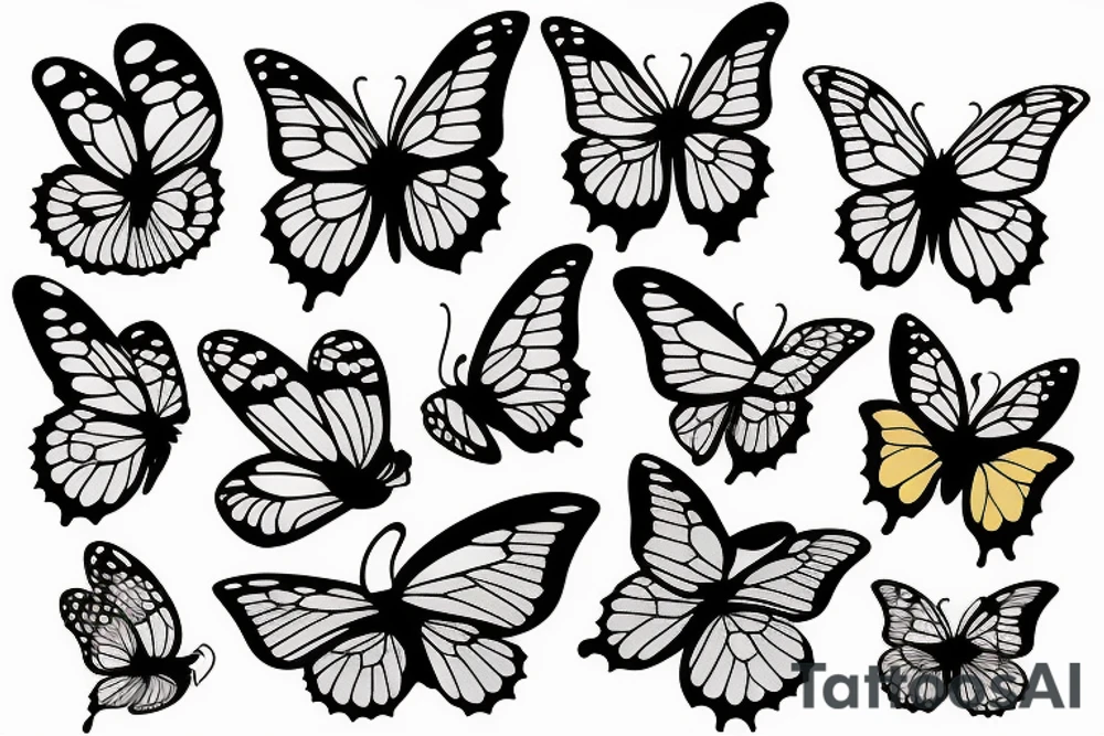 Butterly looking into water with ugly reflection tattoo idea