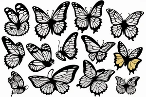 Butterly looking into water with ugly reflection tattoo idea