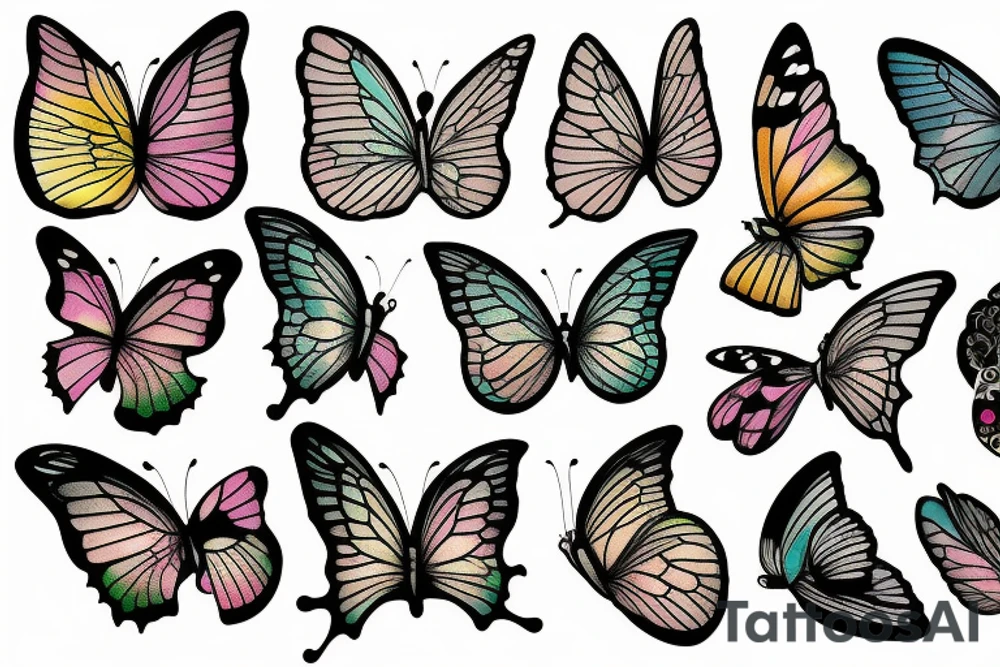 Butterly looking into water with ugly reflection tattoo idea