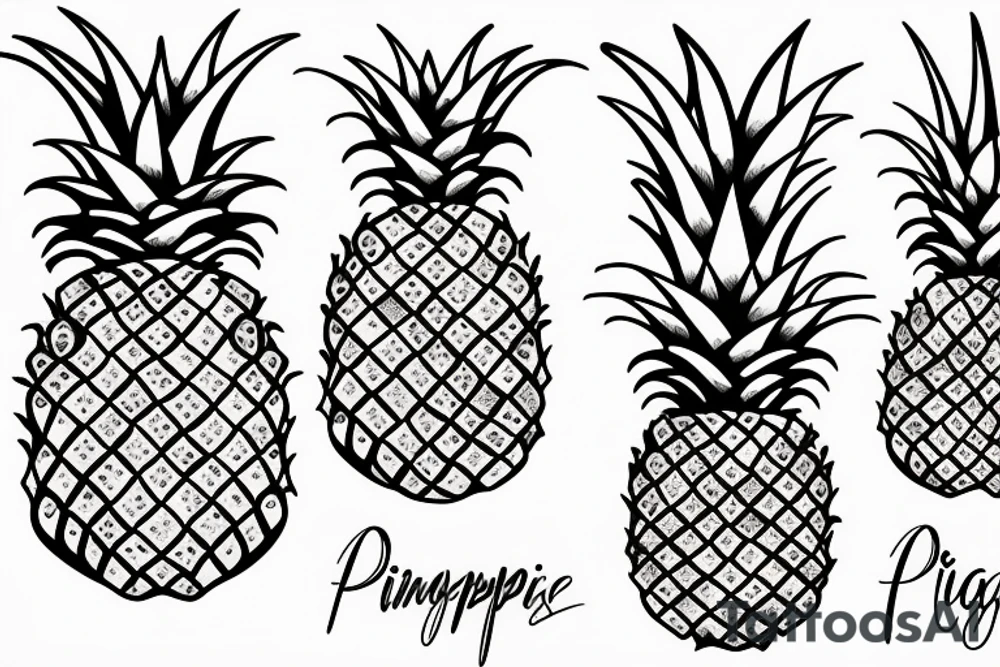 Pineapple with crystals tattoo idea