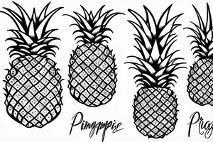 Pineapple with crystals tattoo idea