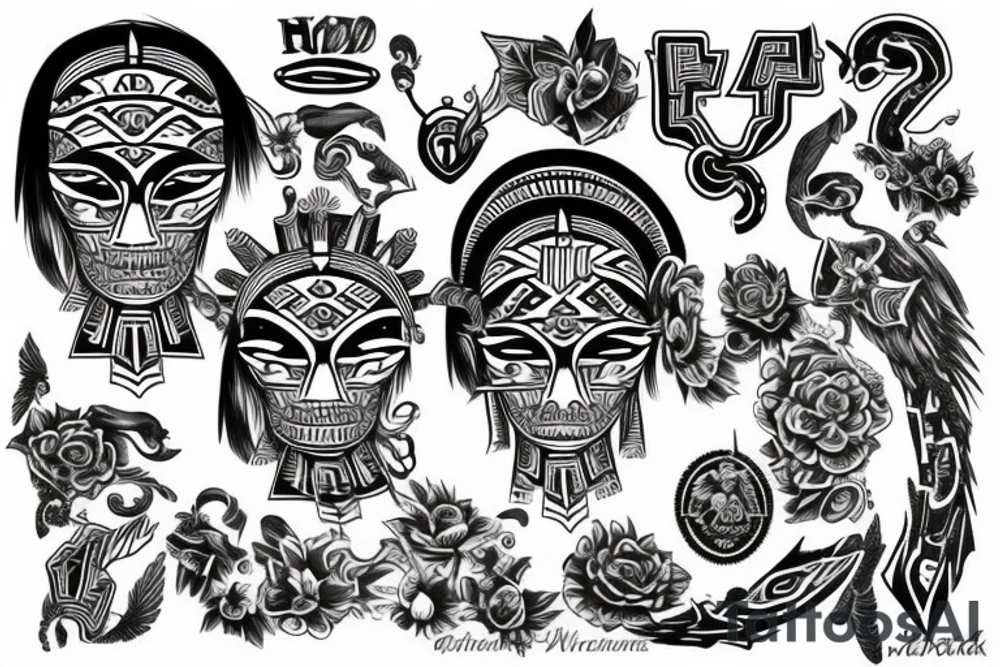 full back tattoo aztec tattoo idea