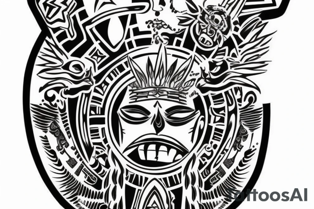 full back tattoo aztec tattoo idea