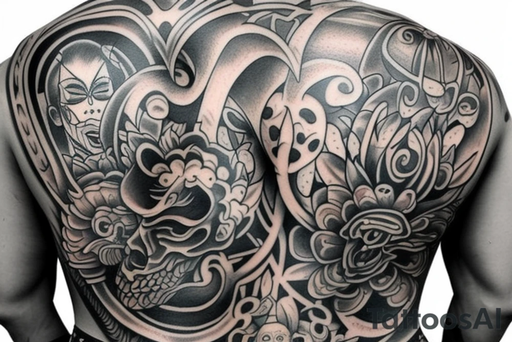 full back tattoo Centeotl tattoo idea