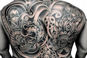 full back tattoo Centeotl tattoo idea