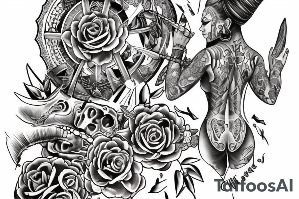 full back tattoo Centeotl tattoo idea