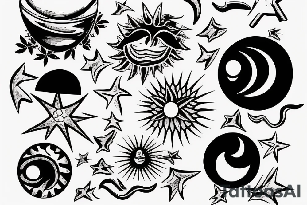 Create an upper arm tattoo with a setting sun over the beach tattoo idea Create an upper arm tattoo with a setting sun over the beach tattoo idea
