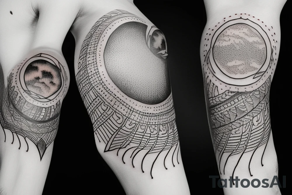 Create an upper arm tattoo with a setting sun over the beach tattoo idea Create an upper arm tattoo with a setting sun over the beach tattoo idea