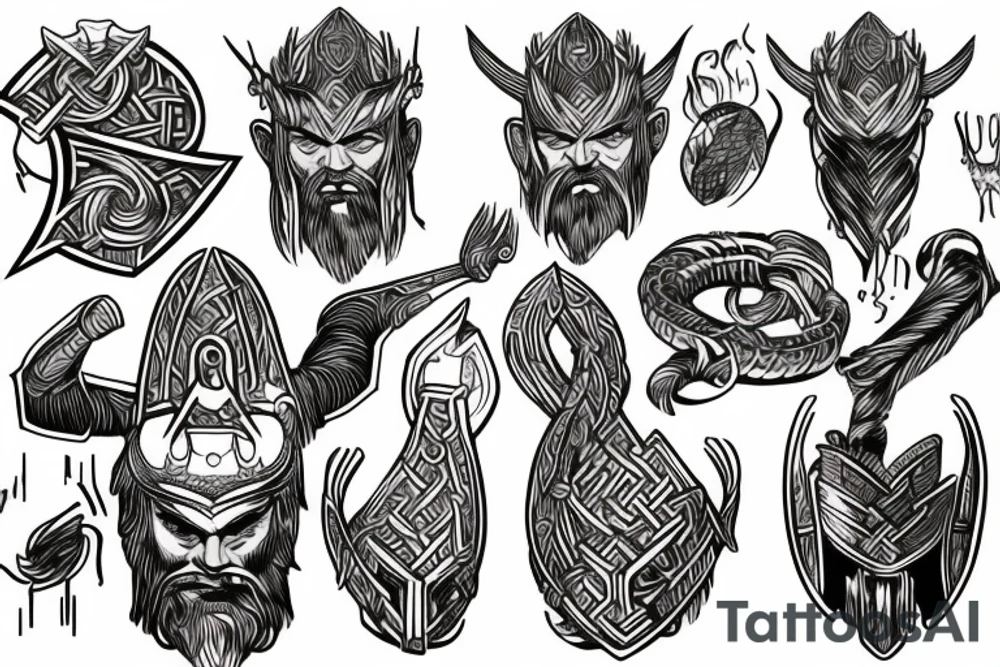 Norse god Thor tattoo idea
