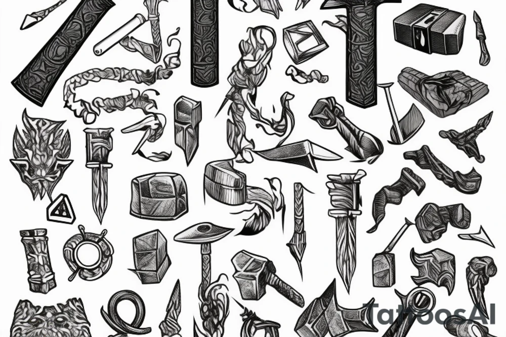 Thor wielding hammer tattoo idea