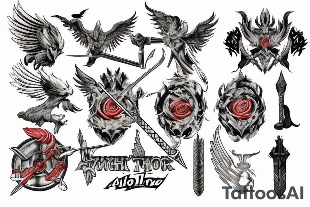 Thor + phoenix+ sword tattoo idea