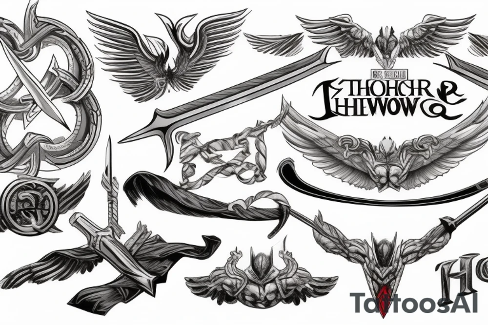 Thor + phoenix+ sword tattoo idea