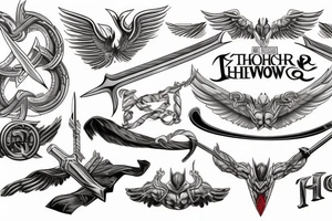 Thor + phoenix+ sword tattoo idea