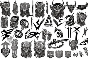 Son of Odin Thor and hammer tattoo idea