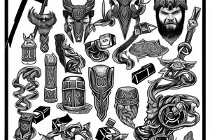 Son of Odin Thor and hammer tattoo idea