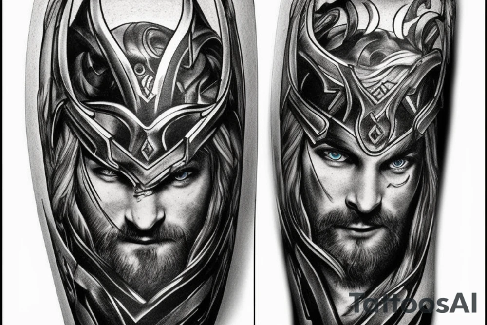 Son of Odin Thor and hammer tattoo idea