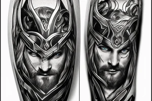 Son of Odin Thor and hammer tattoo idea
