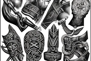 Son of Odin Thor and hammer tattoo idea