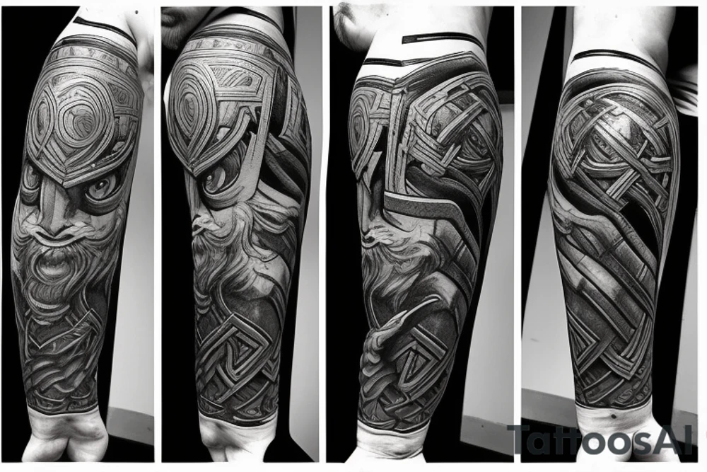 Son of Odin Thor full body and hammer tattoo idea