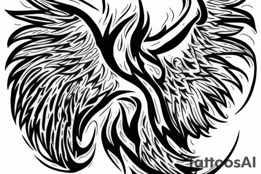 phoenix rising from the flames tattoo idea