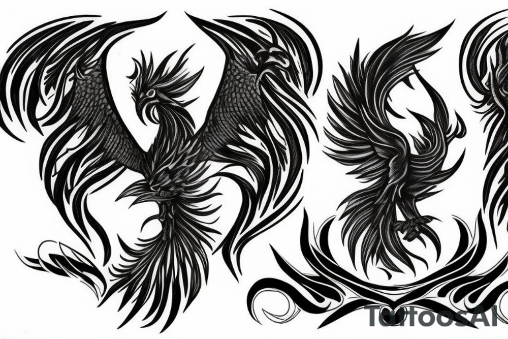 phoenix rising from the flames tattoo idea