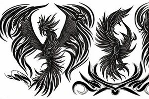 phoenix rising from the flames tattoo idea