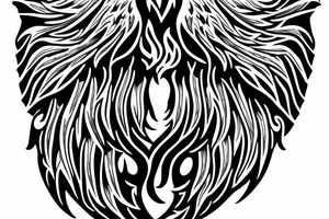 eagle open wings flames tattoo idea