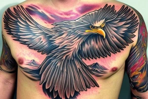 eagle open wings tattoo idea