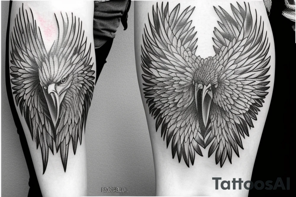 eagle open wings tattoo idea