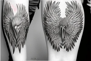 eagle open wings tattoo idea