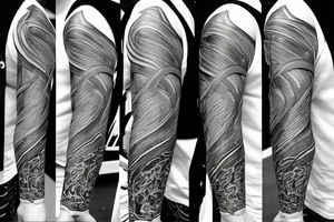 Thor in one hand holding a hammer up and in the other hand holding a sword tattoo idea
