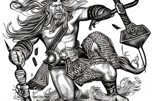 Viking Thor with hammer tattoo idea